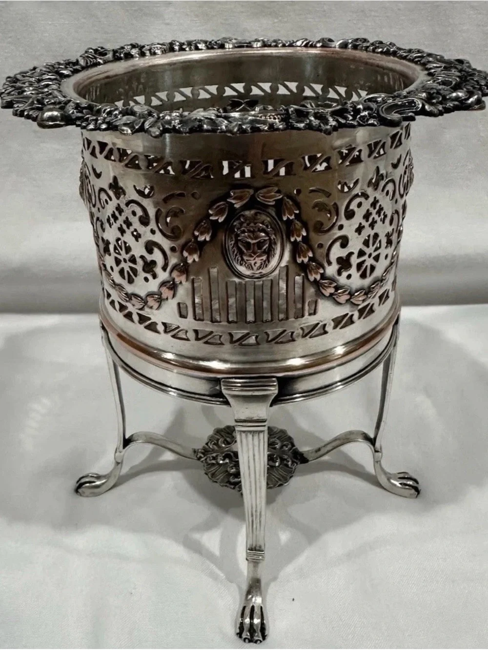 Antique Victorian Sheffield Silver Plate Wine Bottle Holder